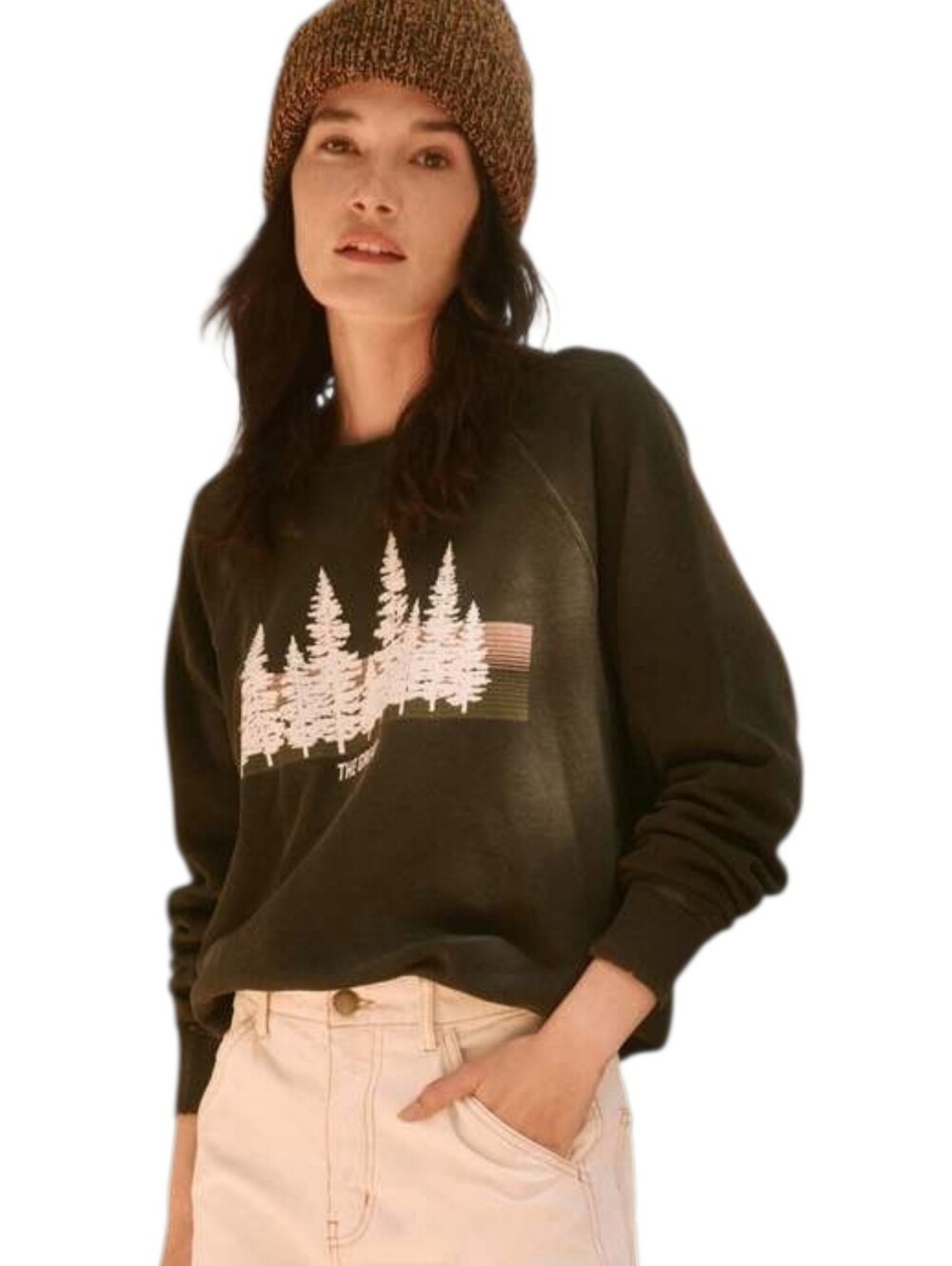 THE GREAT The College sweatshirt sweater forest graphic 0/XS